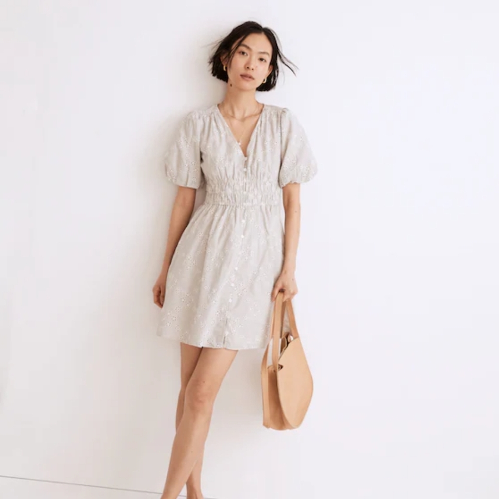 Madewell Eyelet Sophia Mini Dress in Stripe